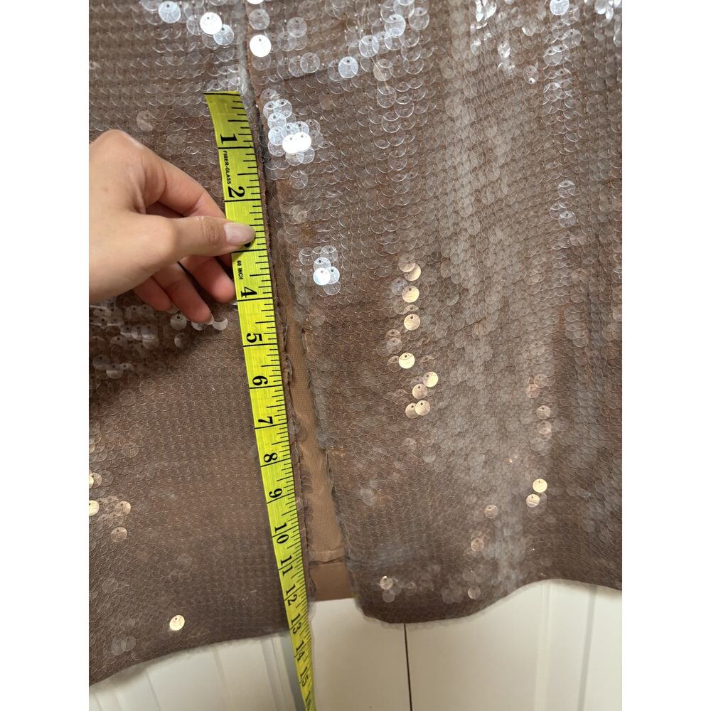 Madewell Sequin Midi Skirt Size 00 Brown Shimmer - Picture 7 of 8
